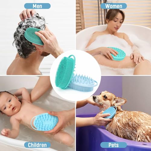 Silicone Body Scrubber with Scalp Massager - 2 Pack