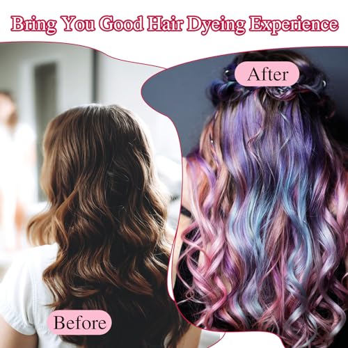 Bewudy 12-Piece Hair Highlighting Cap Set with Hooks - Pink