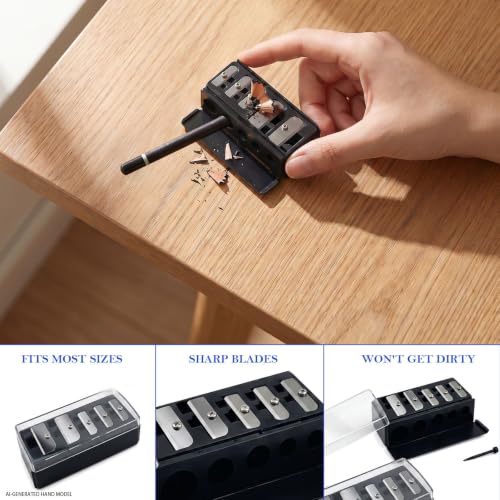 5-Hole Makeup Pencil Sharpener 2-Pack for Eyeliner, Brow & Lip Liners