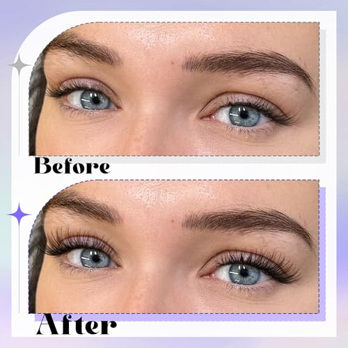 Natural Lash Clusters Clear Band Eyelash Clusters Wispy Individual Lashes C Curved Cluster Eyelash Extensions Invisible Band Cluster Lashes by Lanflower