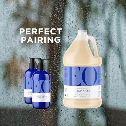 EO Liquid Hand Soap Refill, 32 Ounce (Pack of 2), French Lavender, Organic Plant-Based Gentle Cleanser with Pure Essential Oils