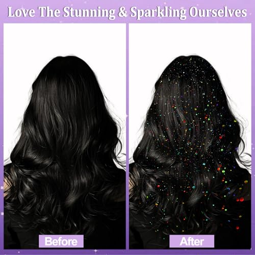 Yosca Body Glitter Spray, 3Pcs Holographic Silver Travel Shiny Glitter Spray for Body Hair Clothes Pride Accessories, Long-Lasting Shimmer Powder Hairspray for Festival Concert Party Rave Accessories
