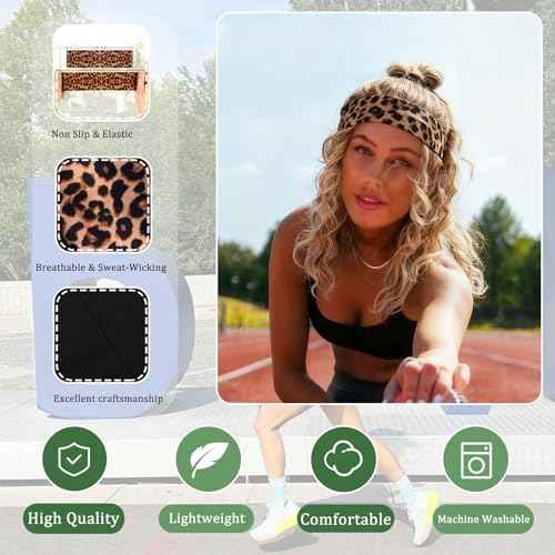 9 Pack Headbands For Women Non Slip Elastic Womens Headbands Head Bands For Women's Hair Soft Cotton Cloth Fashion Headband For Daily Workout Sports Running Yoga