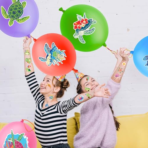 Turtle Party Favors Pack - 48 Tattoos & 24 Punch Balloons