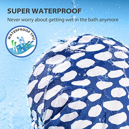 INNELO Reusable Waterproof Shower Cap with Satin Lining