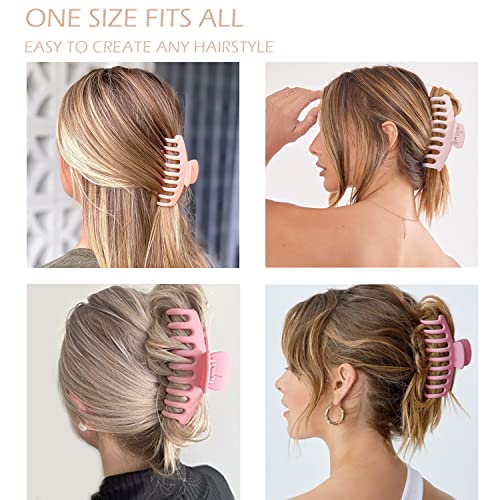 Large Hair Claw Clips 12 Pack - Strong Hold Matte Plastic
