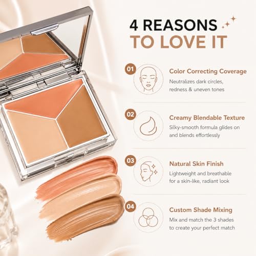 3-Color Concealer Palette with Caffeine & Almond Oil