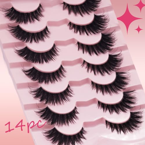 JWEX 5D Faux Mink False Eyelashes 16mm - 14 Pairs
