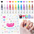 Beetles 12-Color Fine Line Nail Art Pens - 0.5mm Acrylic Markers Set