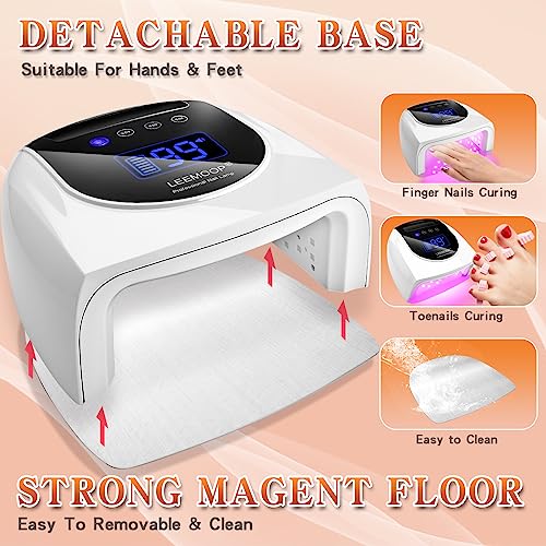 Rechargeable UV LED Nail Lamp, 96W Cordless UV Light for Nails with Handle, Professional Curing Lamp for Gel Nails with 42 Beads, 4 Timer Setting Nail Light and LED Touch Screen Gel Polish Nail Dryer