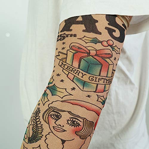 Prank-O Fake Temporary Tattoo Sleeves Pair - Holiday Arm Accessories