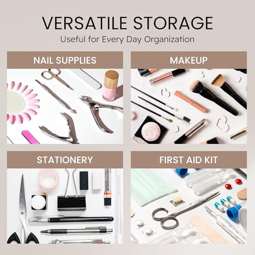Beauticom Nail Art Storage Box Set, 4 Pieces Large Frosted