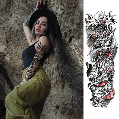 Temporary Tattoo Sleeves Full Arm - 12 Sheet Pack