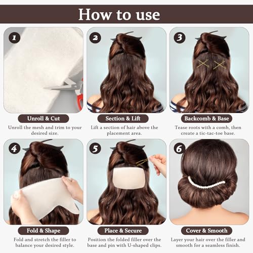 Blonde Hair Bumps Set with Clips & Comb for Volume & Updos - 105pcs