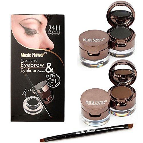UCANBE 4-in-1 Gel Eyeliner & Eyebrow Powder Kit Brown Black