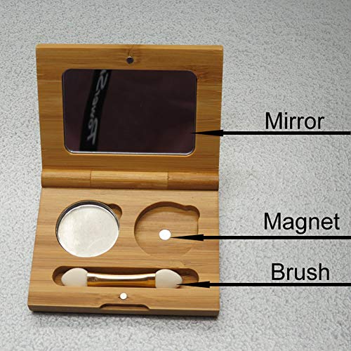 Bamboo Eyeshadow Palette Case with Mirror & Brush
