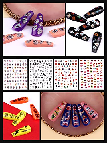 Christmas Nail Wraps Sticker Decals EBANKU Nail Polish Strips with Nail File Full Wraps for Women Girls Holiday Party Nail Decoration (8 Sheets Christmas)