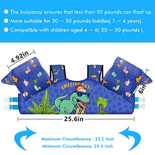 Chriffer Kids Swim Vest Life Jacket for 22-66 Pounds Boys and Girls, Toddler Floaties with Shoulder Harness Arm Wings for 2,3,4,5,6,7 Years Old Baby