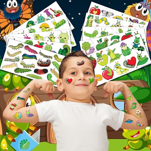 114 PCS Caterpillar Temporary Tattoos - Party Favors & Gifts