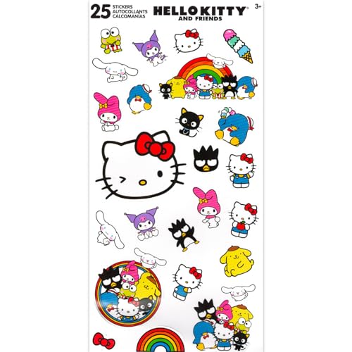 Hello Kitty Temporary Tattoo Set - Bundle with 90+ Hello Kitty and Friends Temporary Tattoos Plus Stickers, More | Sanrio Party Favor Supplies for Kids, Girls