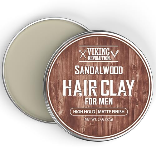 Viking Revolution Sandalwood Hair Clay for Men - Matte Finish