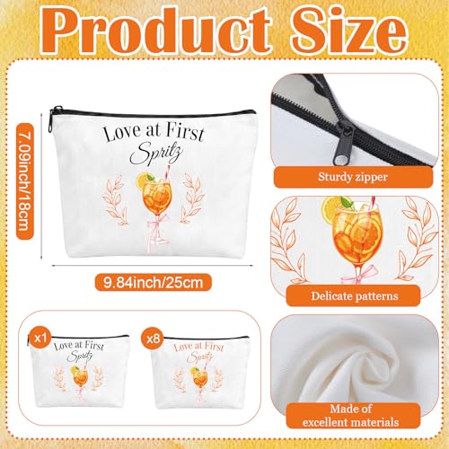 Chunful 9 Pcs Love at First Spritz Bridal Shower Makeup Bags