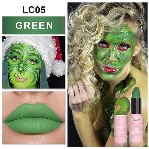 Eye Black Stick Green Face Body Paint Football Baseball Softball Matte Lipstick Makeup For Sports Halloween Clown Makeup Cosplay Parties 05# Green