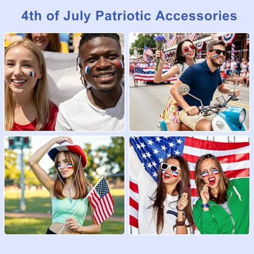 Red White and Blue Eye Black Stick Set - 2PCS Patriotic Face Paint