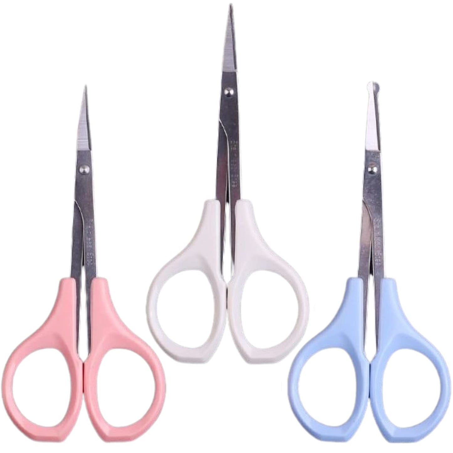 Humbee Hair Trimming Scissors Set, Grooming Scissors for Facial Hair, Nose Hair, Mustache, and Beard Grooming, Stainless Steel Eyebrow Scissors