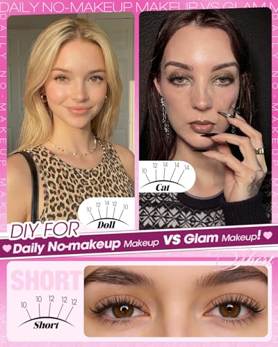Spider Lash Clusters 10-14mm CC Curly Clear Band Eyelashes