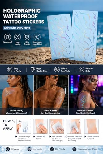 120 Demon Mark Temporary Tattoos, 6 Sheets, K-Pop Cosplay