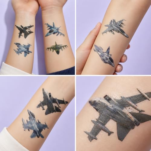 96 Military Airplane Temporary Tattoos for Kids