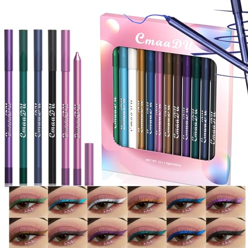 RoseFlower 12 Color Eyeliner Set - Waterproof Neon Eye Liner