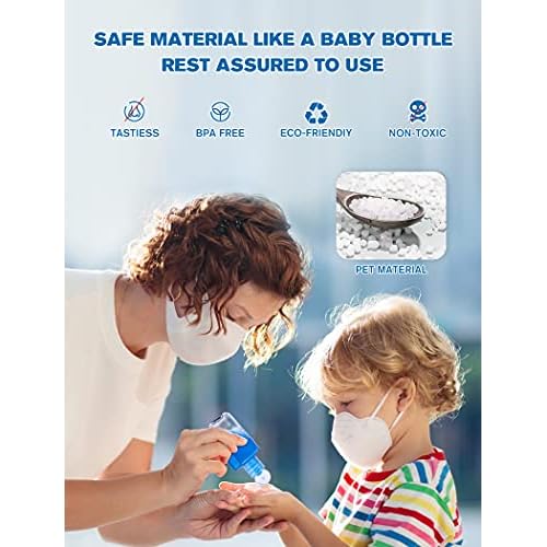 Empty Hand Sanitizer Travel Size Bottles, 2oz, 50 Pack, Plastic Clear Refillable Flip-Top Containers for Shampoo, Baby Shower