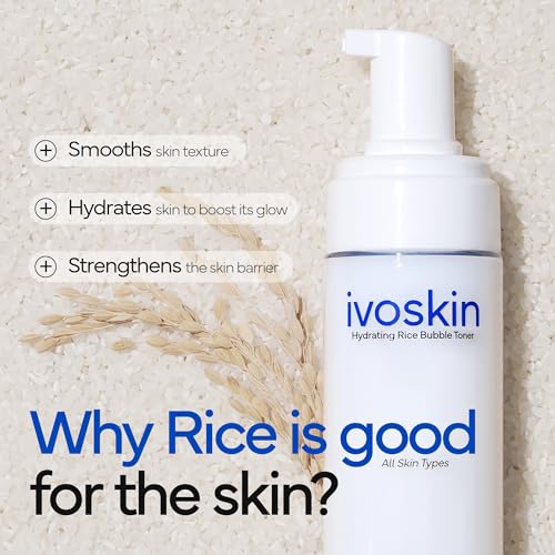 Rice Milky Bubble Facial Mask, Soothing & Hydrating Face Toner with Black Rice Extract & Niacinamide, Helps Support Skin Barrier and Glow for Sensitive Skin, Korean Skincare (5.07fl oz/ 150ml)