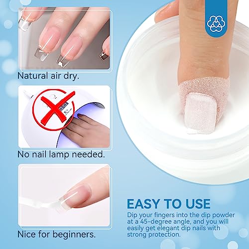 SAVILAND Clear Dip Powder for Nails - 2.1 oz / 60g Crystal Clear Dipping Powder