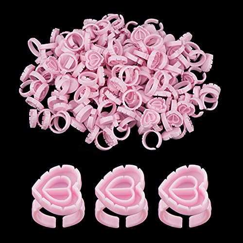 Lash Glue Rings, [200PCS] Smart Glue Cup for Lash Extension Supplies, Eyelash Heart Glues Rings for Volume Fan, Blossom Fanning Cups, Eyelash Extension Supplies, Lashes Supplies for Lash Tech