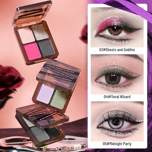 Matte & Shimmer Eyeshadow Palette - Waterproof Long-Lasting Neutral Browns, Champagne & Taupe Kit with Blending Brush, Travel Compact, High Pigment Creamy Shades (Floral Quest)