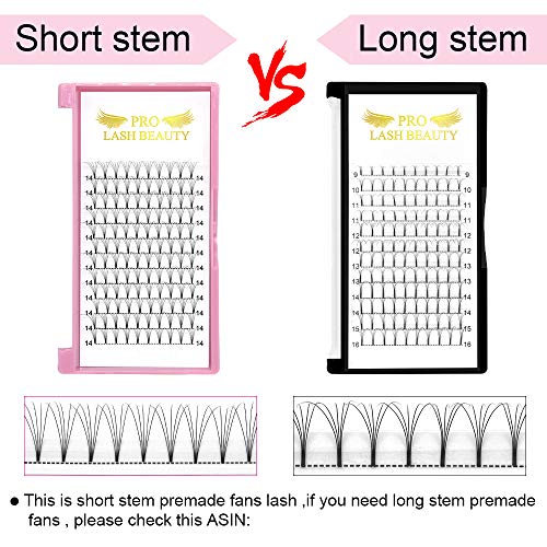 Premade Fans Eyelash Extensions 5D-D-0.10-13 Short Stem Premade Volume Eyelash Extensions 3D 5D 7D Volume Lash Extensions 9 to 20 mm Pre made Lash Fans C D Curl .07 .10(5D-D-0.10,13mm)