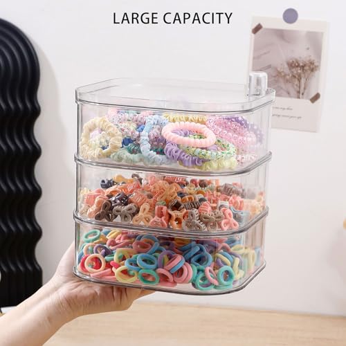 FABROK 3-Layer Rotating Hair Accessories Organizer Box