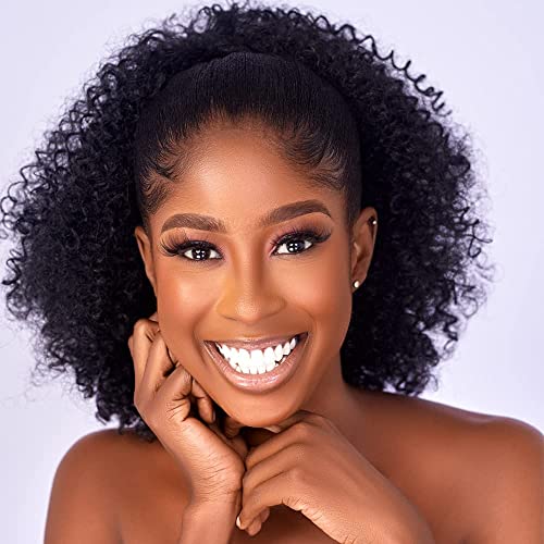 Afro Puff Kinky Curly Drawstring Ponytail Extension with Clips