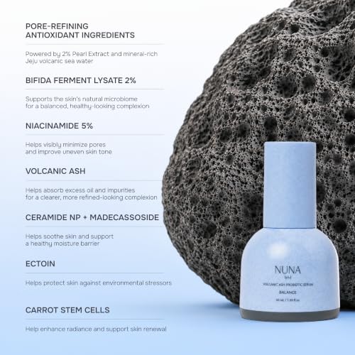 NUNA Volcanic Ash Probiotic Serum | Balancing Face Serum 1.69 fl oz