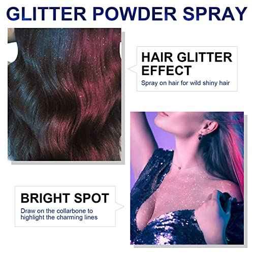 Body Glitter Spray, Perfect Body Glitter for Music Festival Stage Makeup and Festival Rave Highlighter Makeup. (2 Pcs)