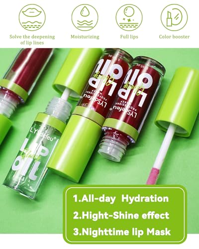 LYSdefeu Hydrating Lip Oil - 4 Colors, Non-Sticky Shine