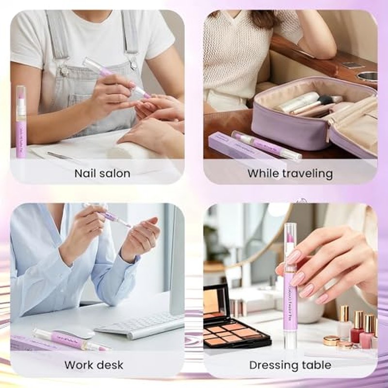 2-in-1 Cuticle Oil Pusher Pen with Ceramic Tip - Moisturizing Nail Care