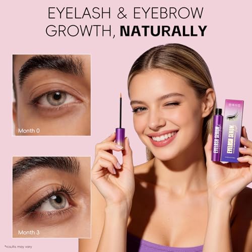 Eyelash Growth Serum with Advanced Formula to Boost Longer Fuller and Thicker Lashes and Eyebrows - Gentle & Vegan for Sensitive Eyes, Cruelty-Free