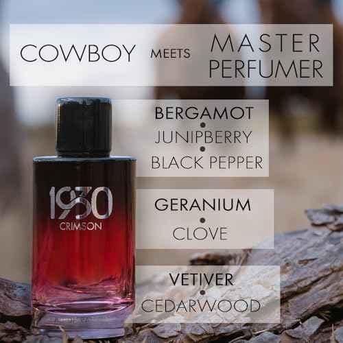 Men's Crimson Cologne by STS Ranch, Classic & Timeless Woody Spicy Fragrance with Bergamot, Juniper Berry, Black Pepper, Vetiver & Cedarwood, Warm Masculine Scent, 100 ml