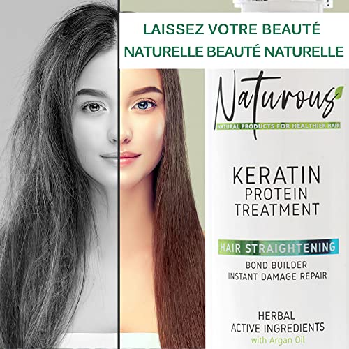 Keratin Straightening Treatment For Hair - Natural Ingredients for Straight Silky Smooth Hair - Safe, Easy, and Effective - Bond Building Keratin Complex Smoothing Treatment Kit - 6.76 fl. oz / 200 ml