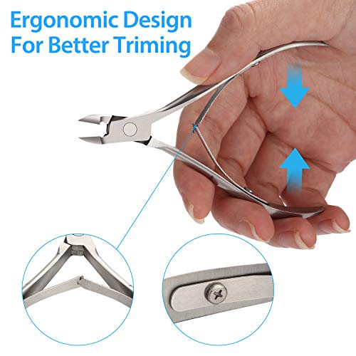 Mudder Stainless Steel Cuticle Nippers 3-Pack - Precision Cuticle Cutter Set