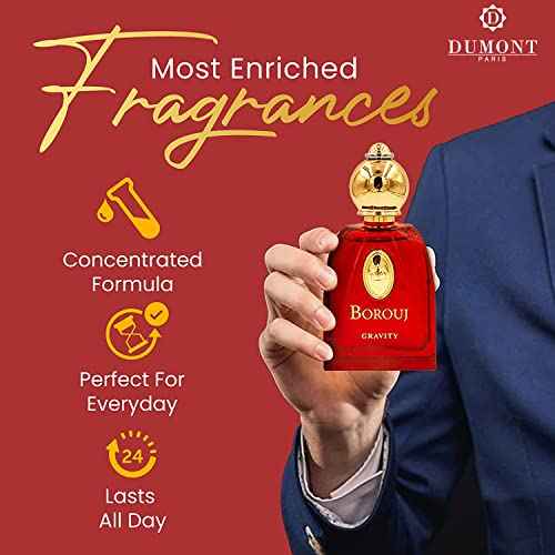Dumont BOROUJ GRAVITY - 85ml - Unisex Perfume for Men & Women - Agarwood, Vanilla, Woody & Musk Fragrance - Long Lasting Cologne Mist & Body Spray - for Him & Her